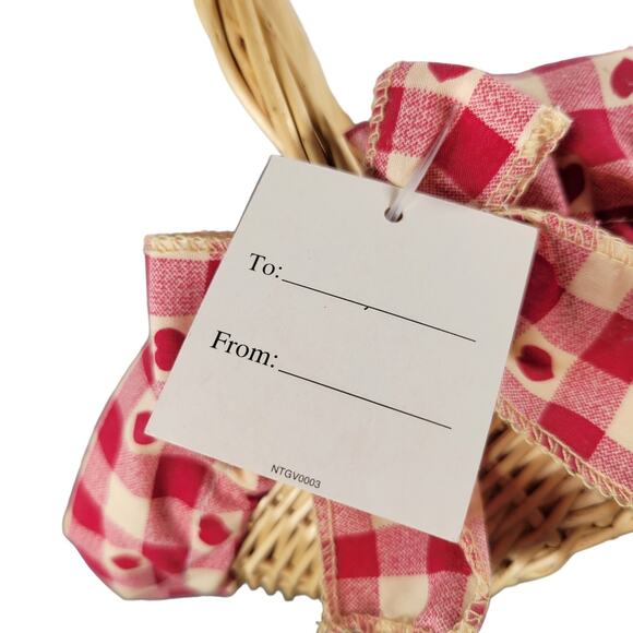 Vintage Homespun Creations Decorative Basket, Red Heart Checkered Liner Country - Picture 8 of 11